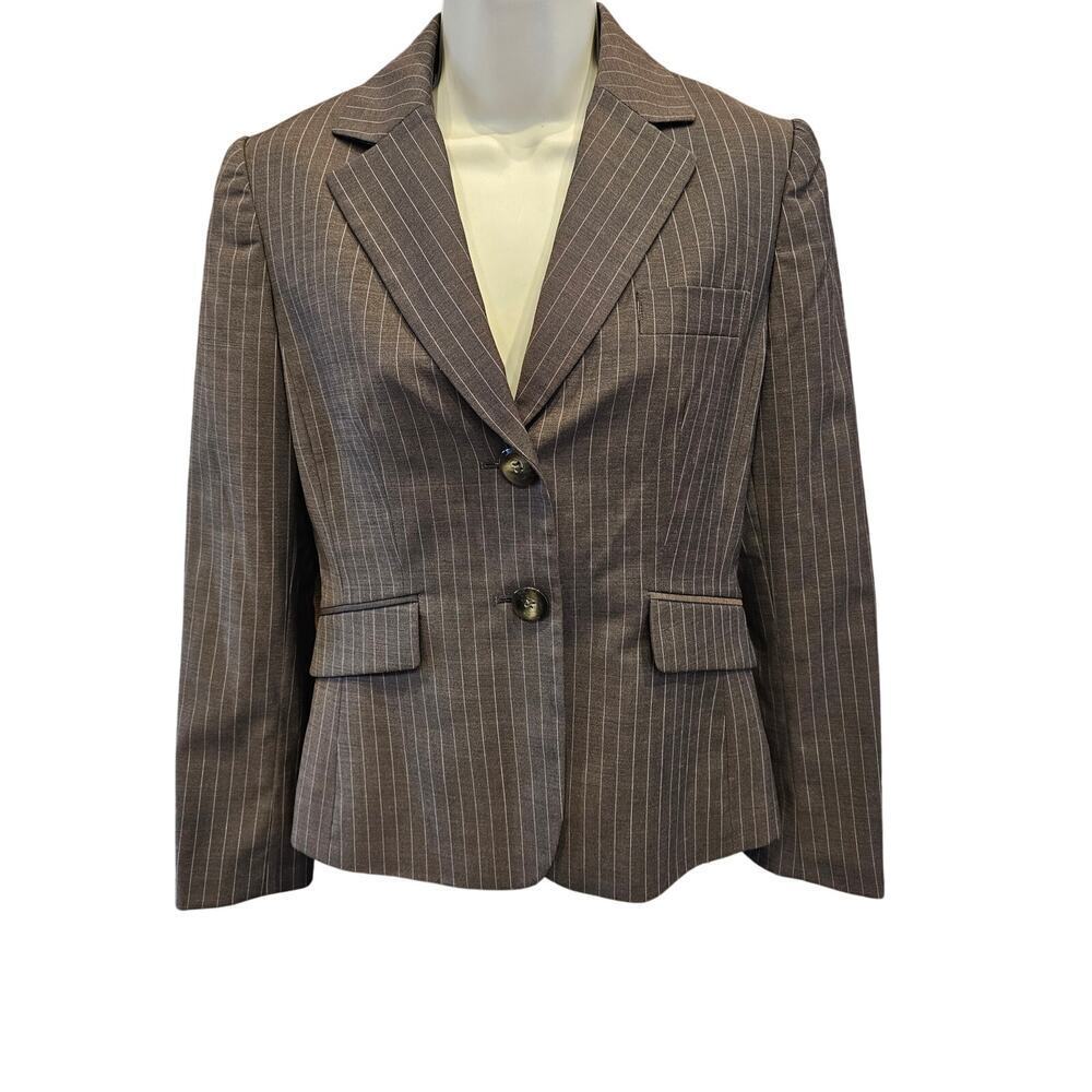 NWT Arthur Levine brown wool blend lined proffesional business blazer 4 PETITE